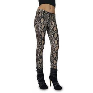 Tripp NYC Daang Goodman Python Snake Print Skinny Jeans Women Junior Size 13 Y2K